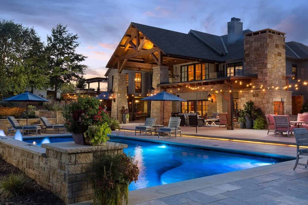 Rustic Swimming Pool Backyard Designs Dry Stack Custom Swimming Pool