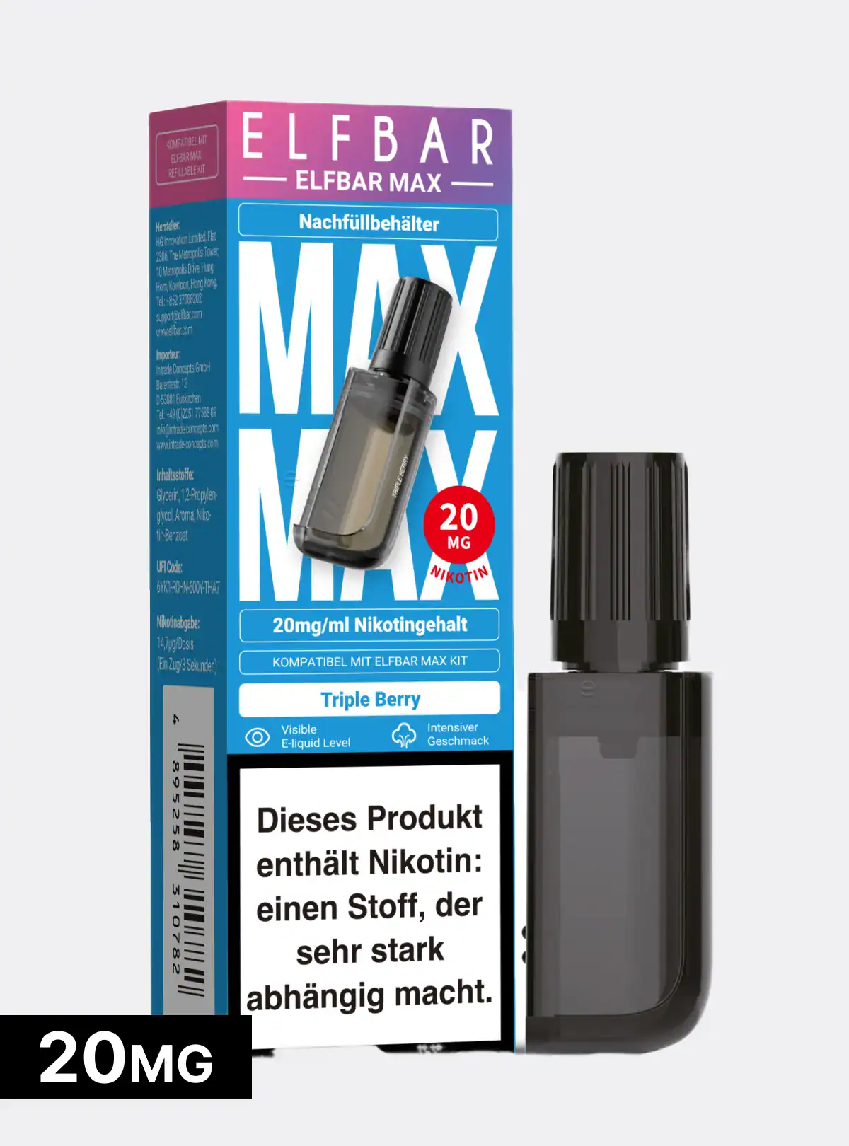 elfbar max pods wechseln 20mg Nikotin Pastèque elfbar mega Flavour:Sour Blue Razz Ice ELFBAR Pods Anleitung: Aktivierung,
