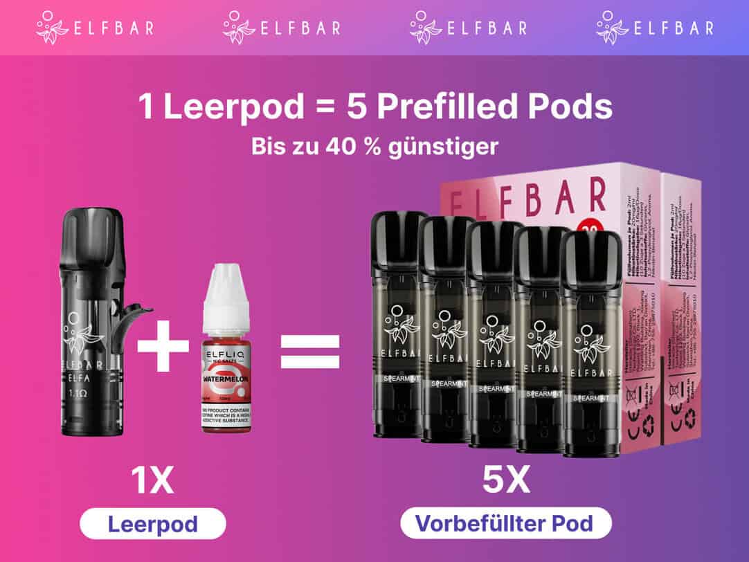 elfbar 600 wann leer Pods Anleitung: Aktivierung, Befüllung & Kindersicherung Flavour_Tobacco elfbar pods Farbe:Glacier Blue ELFBAR NIO30K 20mg -