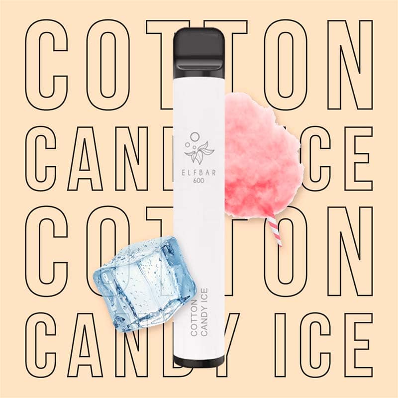 ELFBAR 600 COTTON CANDY ICE Einweg E-Zigarette 20 mg/ml Nikotin 600 Züge