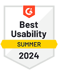 G2 Badge - Best Usability Summer 2024