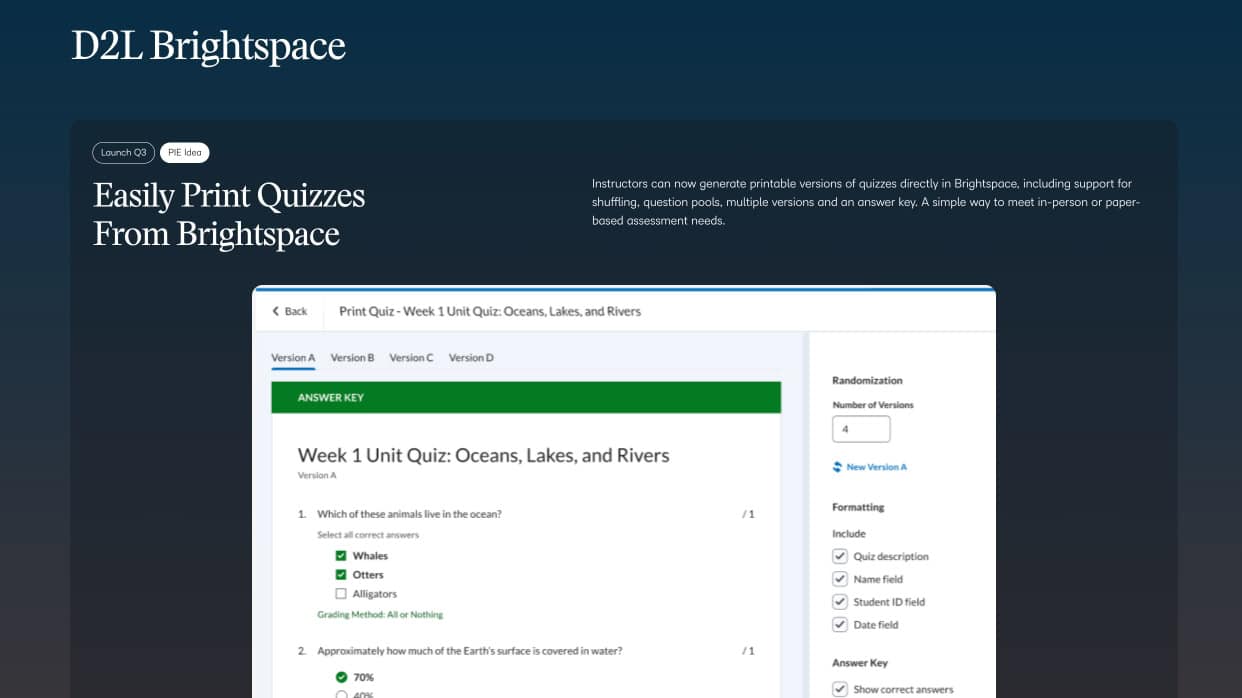 D2L Product Roadmap