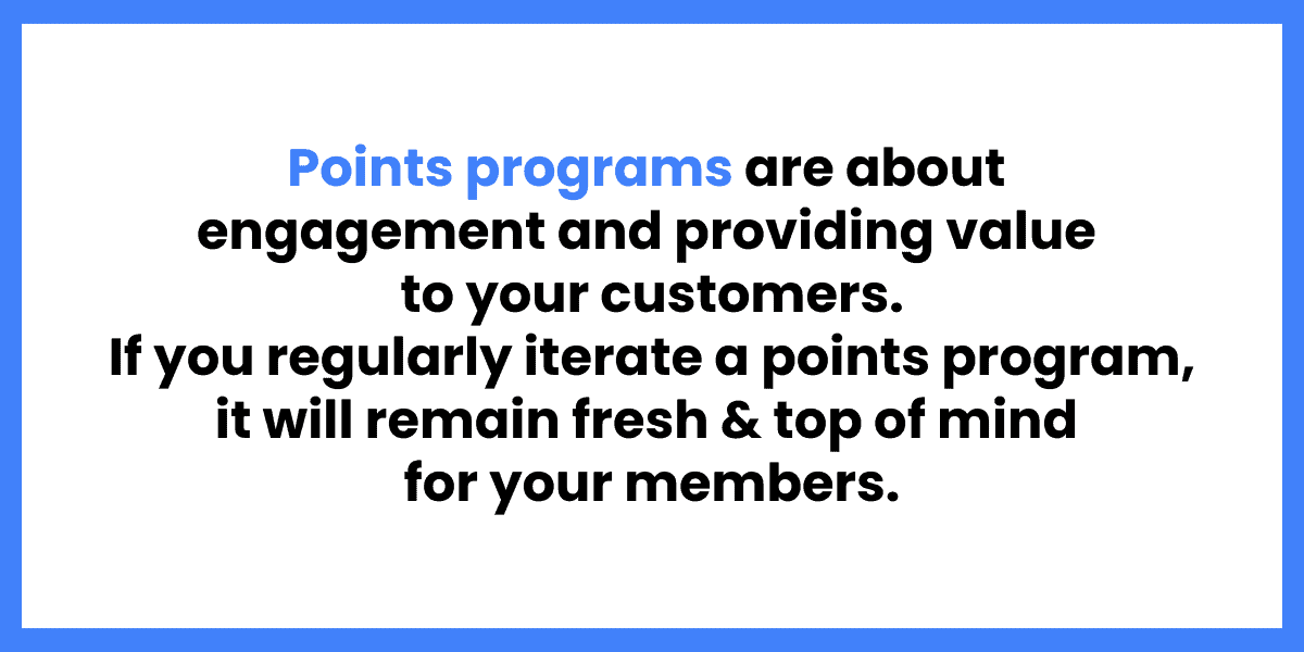 Points-based loyalty chart