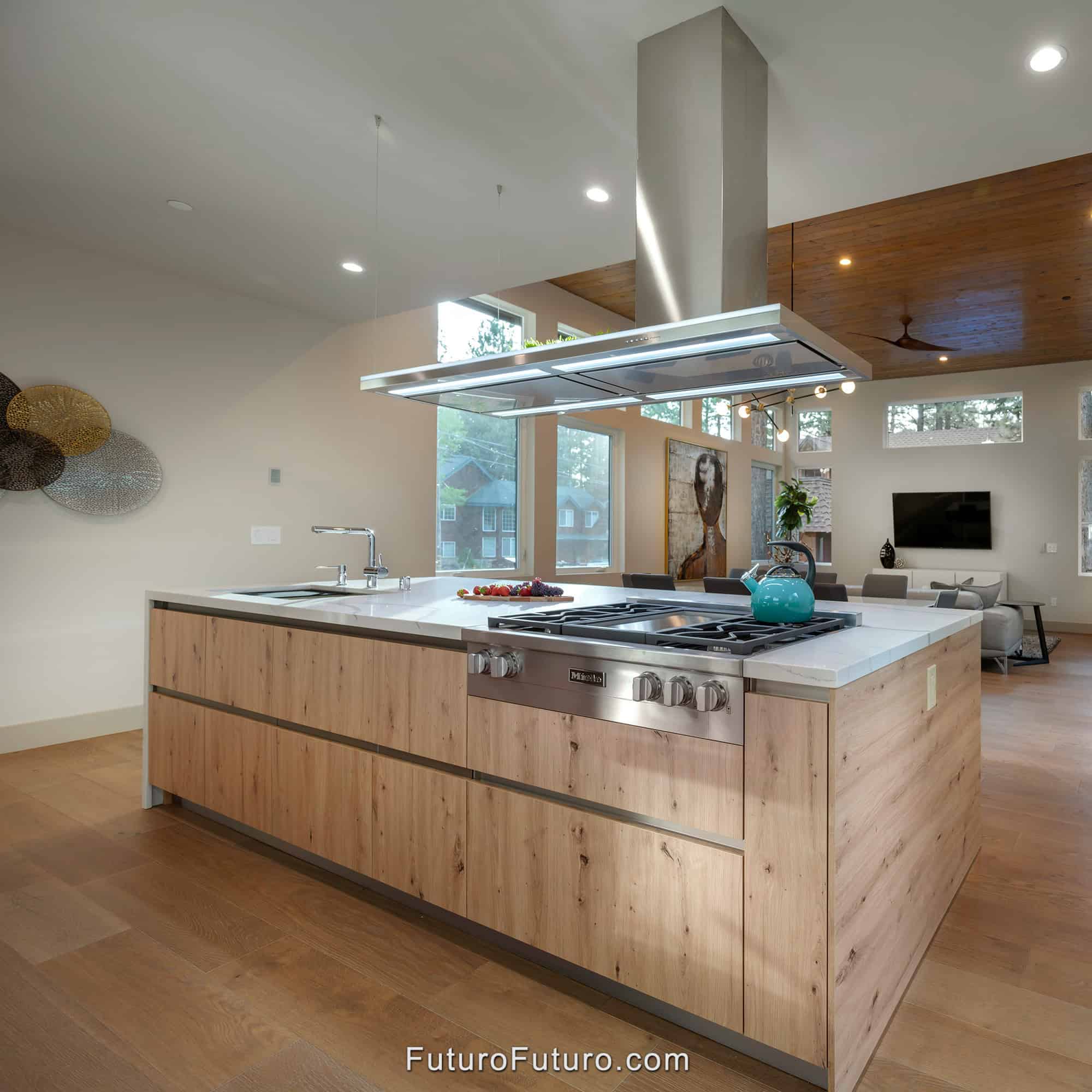 island canopy range hood over kitchen island
