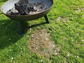 fire pit on grass