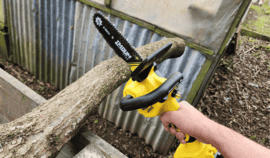 testing trying mini battery chainsaws