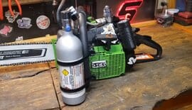 nitrous oxide powered chainsaw