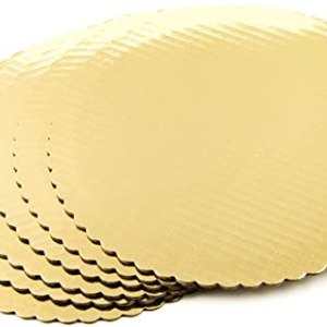 10" Gold Scalloped Edge Cake Board (Corrugated)