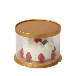 Gold Transparent Round Cake Box