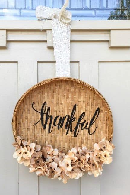 1. DIY Basket Thanksgiving Wreath