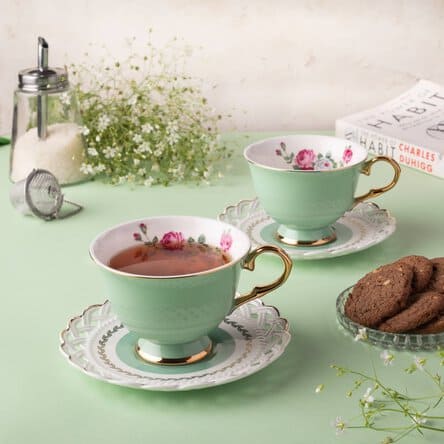 Viola Dicentra Cup and Saucer Set of Two (90ml) | Viola: Luxury 