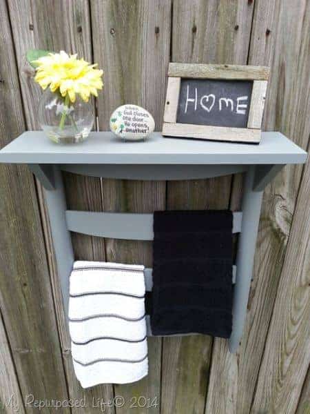 Modified Old Chair As A Bathroom Shelf 17