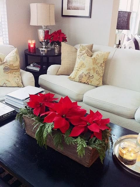 3. Poinsettia DIY Christmas Centerpiece