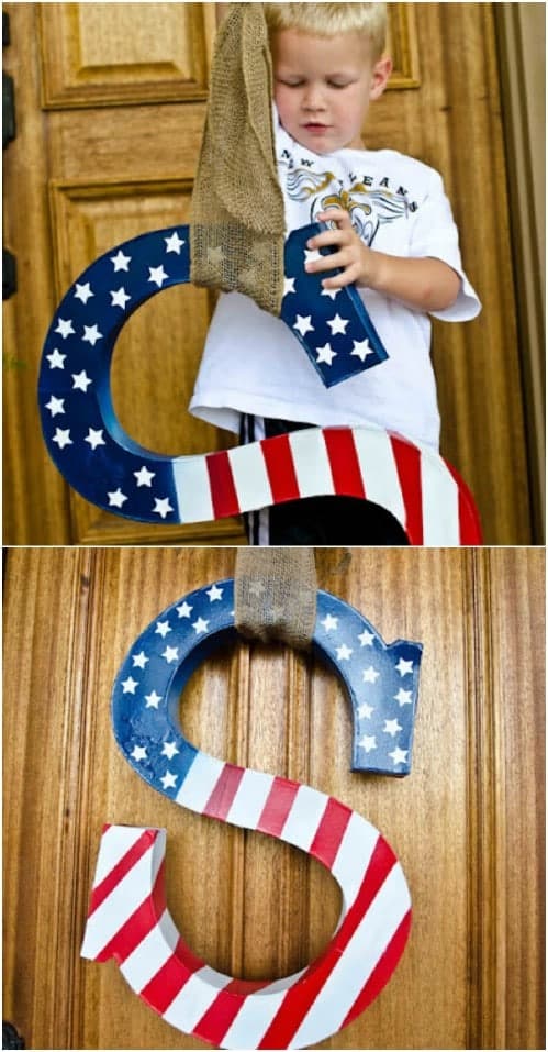 2. DIY Wooden Monogram Wreath