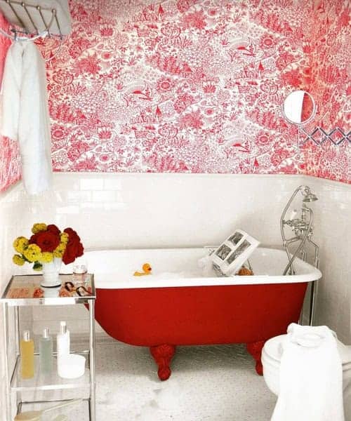8 Bathrooms That Wow With Wallpaper