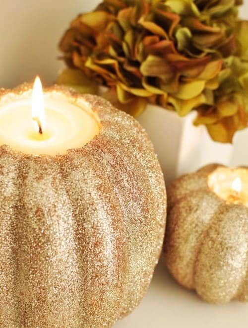 1. DIY Pumpkin Candle Holder