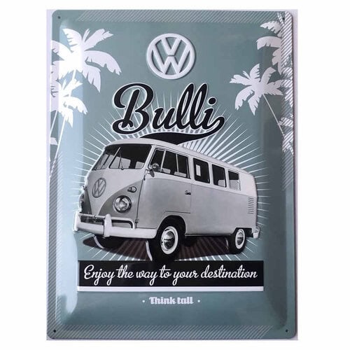 VW Bulli Think Tall Embossed Sign