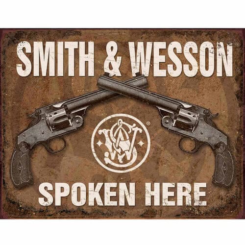 Smith & Wesson Spoken Here Tin Sign