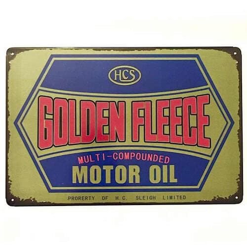 Golden Fleece Motor Oil Tin Sign