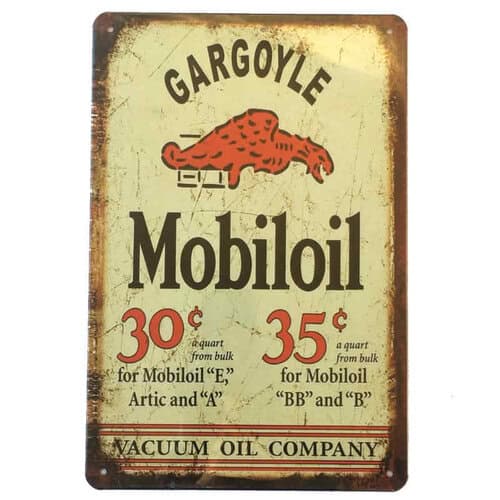 Gargoyle Mobiloil Tin Sign
