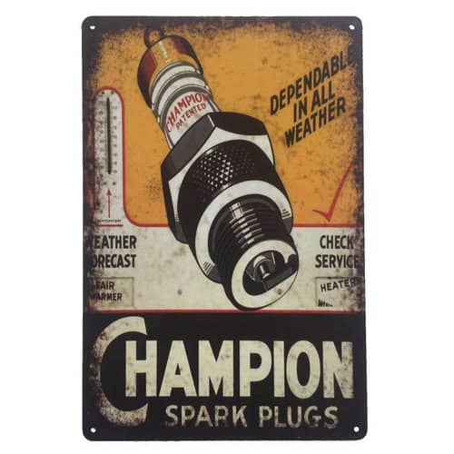 Champion Weathered Tin Sign