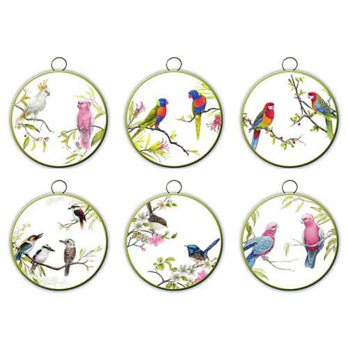Australian Birds Metal Hanging Coasters