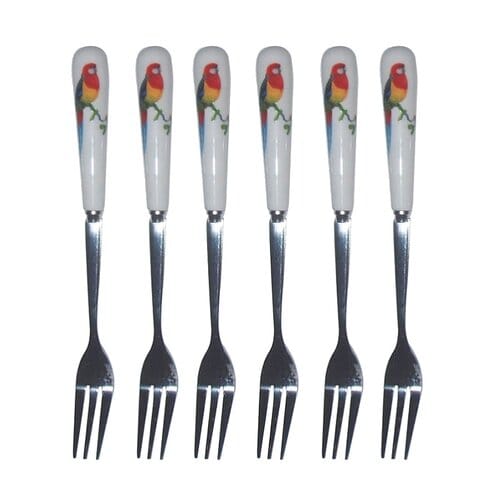 Rosella Bird Cake Fork Set