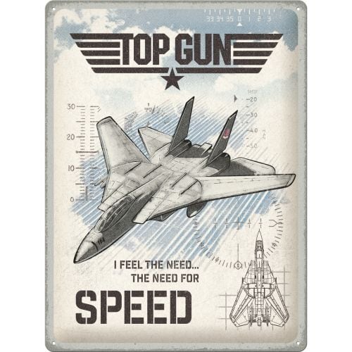 Nostalgic Art Large Sign Top Gun Jet
