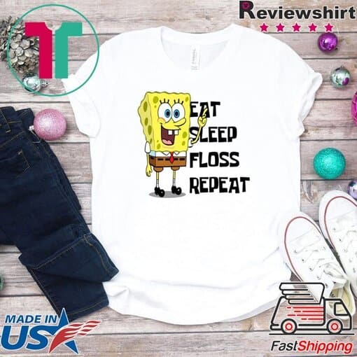 Spongebob Eat Sleep Float Repeat Tee Shirt