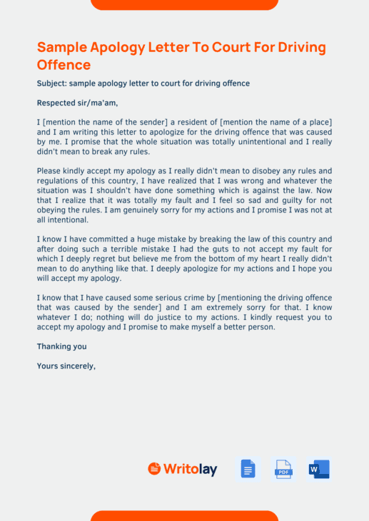 Traffic Ticket Letter Of Explanation - Infoupdate.org