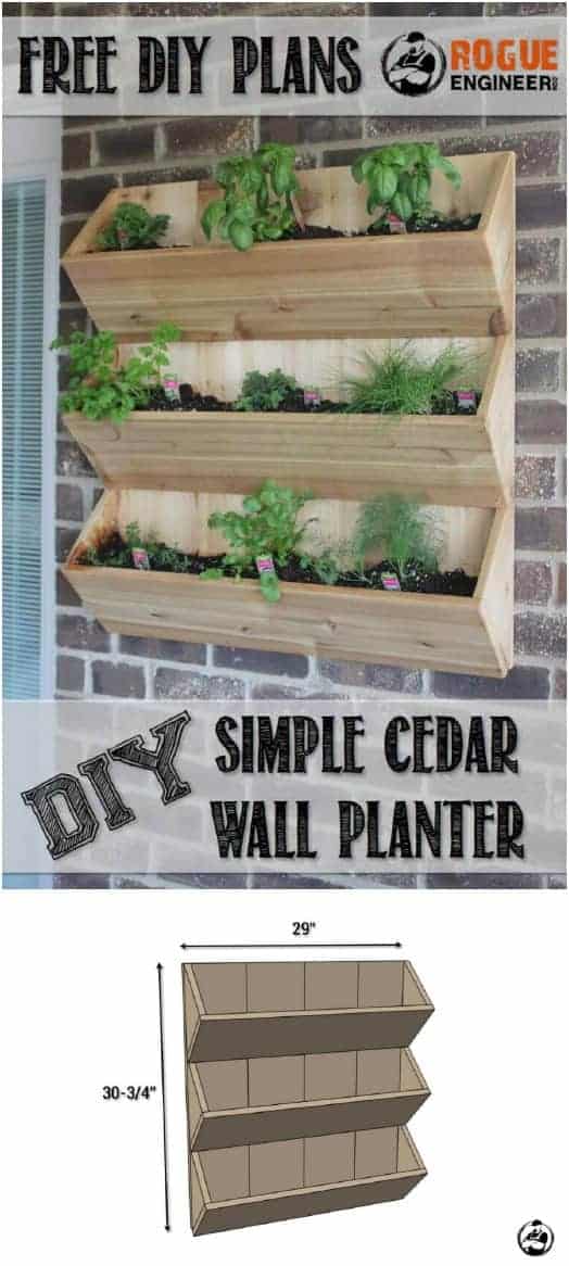2. DIY Cedar Wall Planter