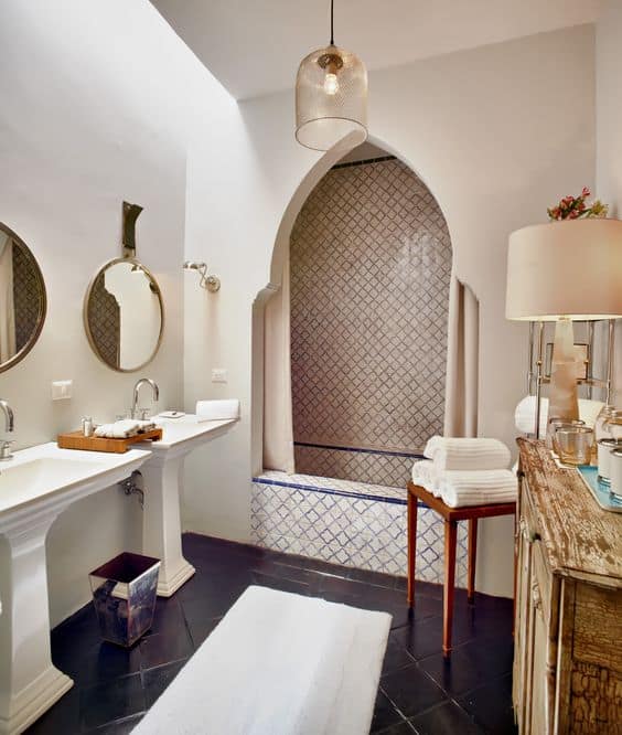 What looks for an exotic bathroom?