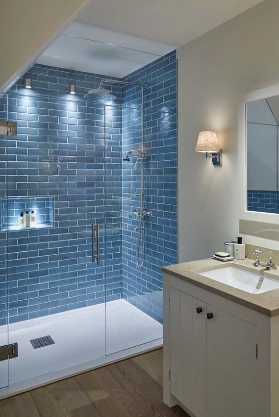 How To Tame Blue In the Bathroom?