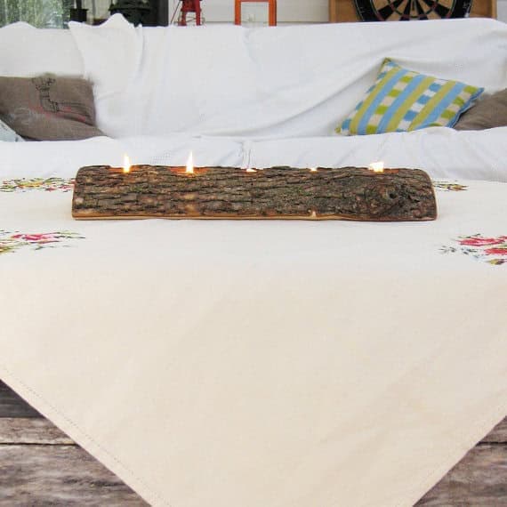 DIY tealight wood candle holder