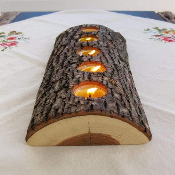 DIY tealight wood candle holder
