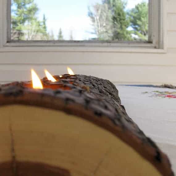 DIY tealight wood candle holder