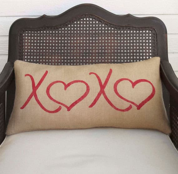 1. XOXO – Burlap Pillow 1. XOXO – Burlap Pillow