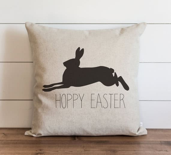 1. Hoppy Easter Throw Pillow Cover