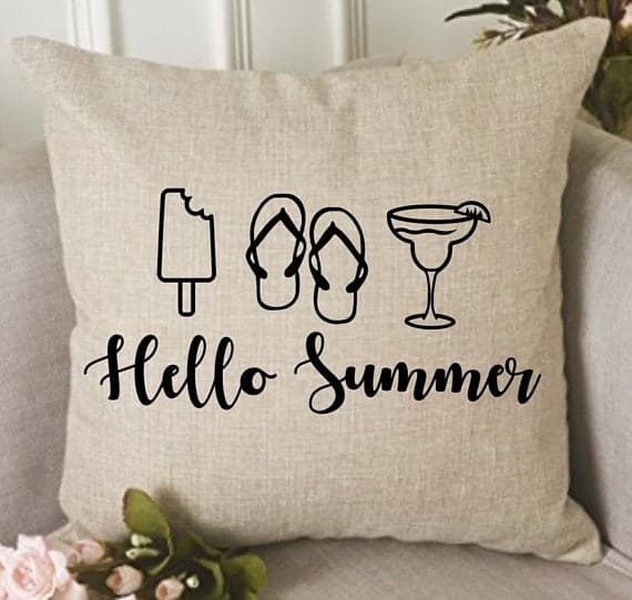 1. Hello Summer pillow cover