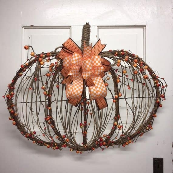 1. Halloween Pumpkin Wreath