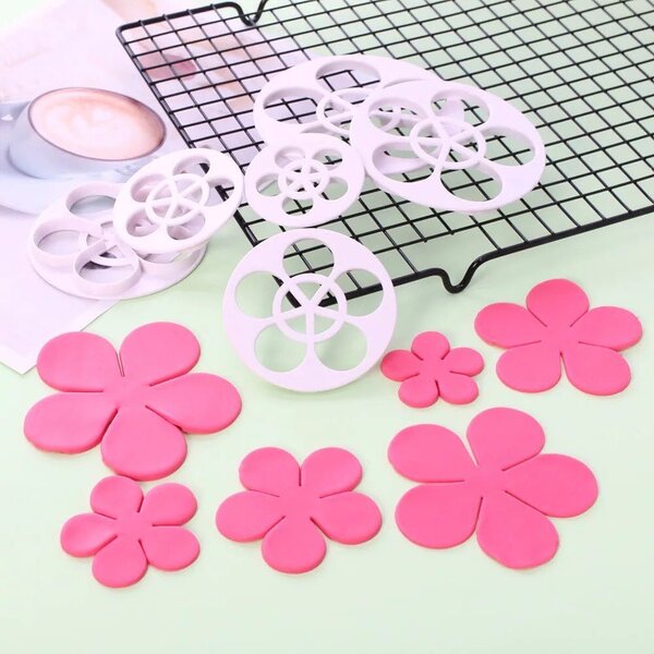 6pc 5 Petal Rose Cutter Set