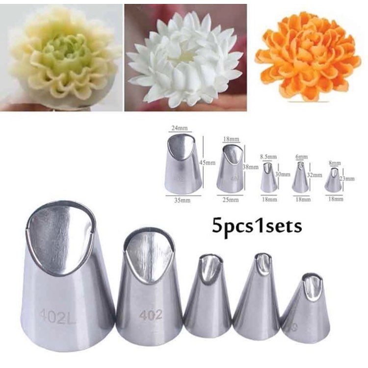 5 Piece Flower Piping Tips