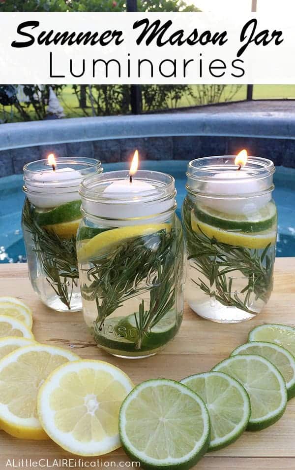 1. DIY Summer Mason Jar Luminaries