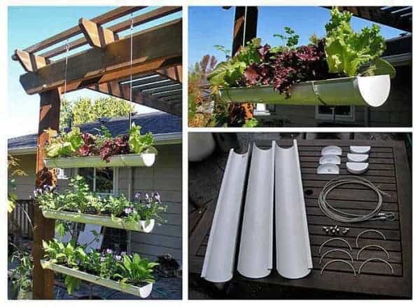 1. Make A Hanging Gutter Garden 1. Make A Hanging Gutter Garden