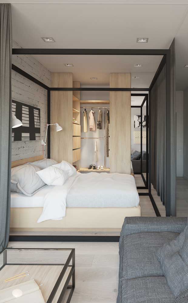 1. Canopy Double Bed in Modern Style