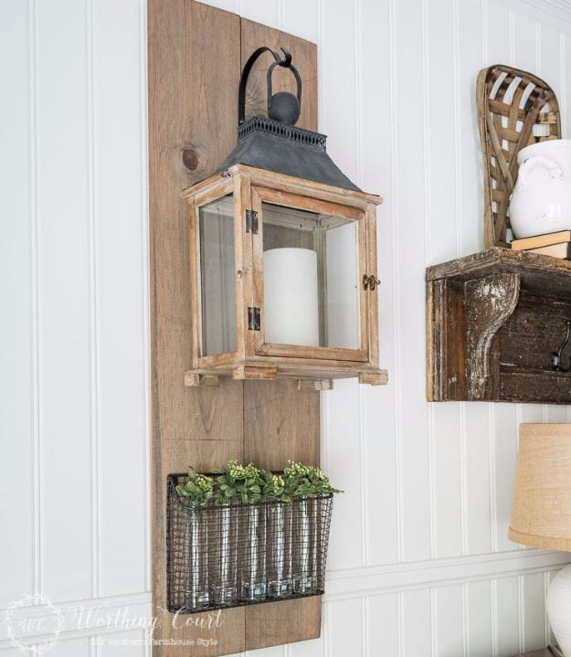 2. Farmhouse Hanging Lantern Display