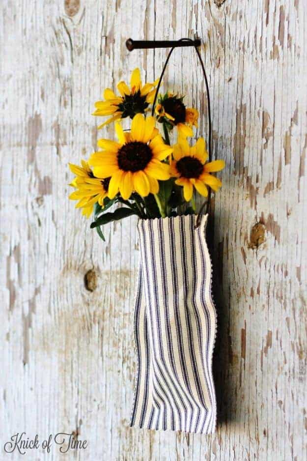 3. Easy DIY No Sew Farmhouse Wall Pocket