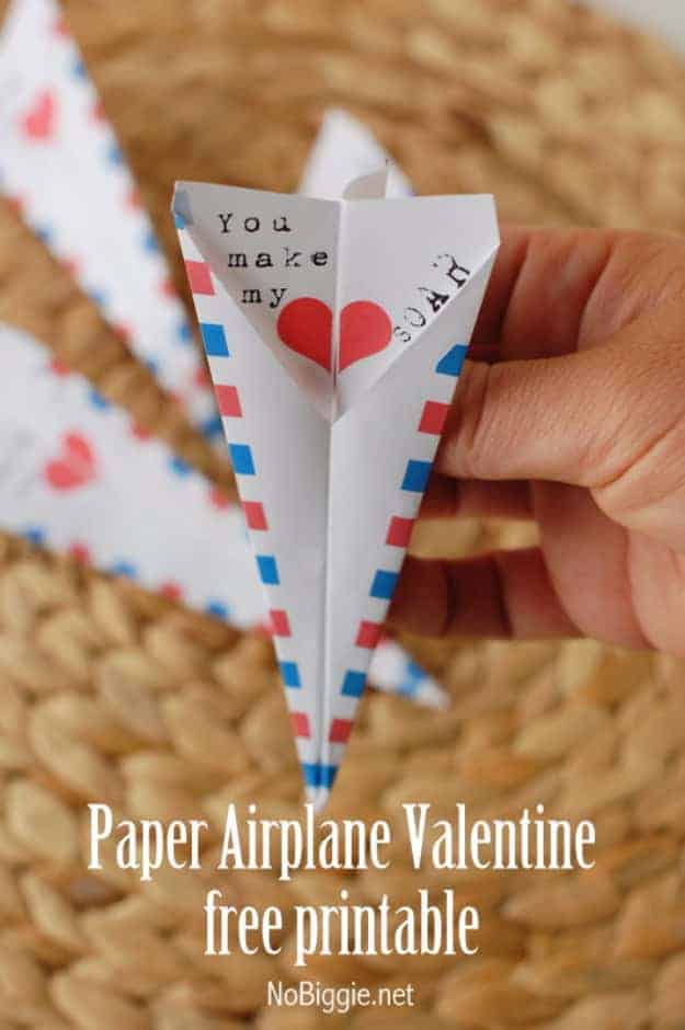 1. Paper Airplane DIY Valentine’s Cards