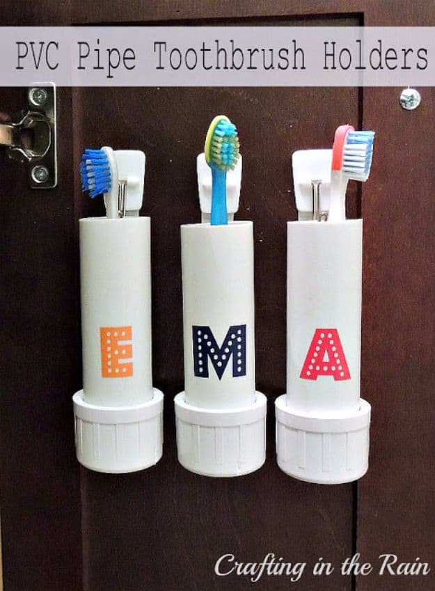 2. PVC Pipe Toothbrush Holders