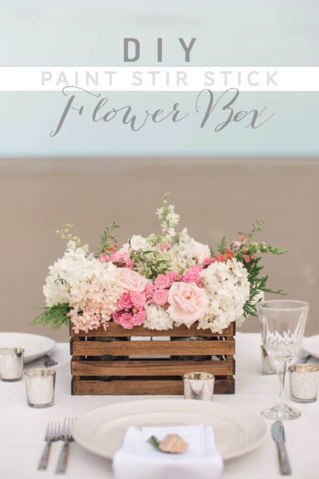 2. DIY Paint Stir Stick Flower Box 2. DIY Paint Stir Stick Flower Box